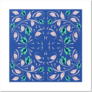 Floral pattern with flowers and leaves Posters and Art